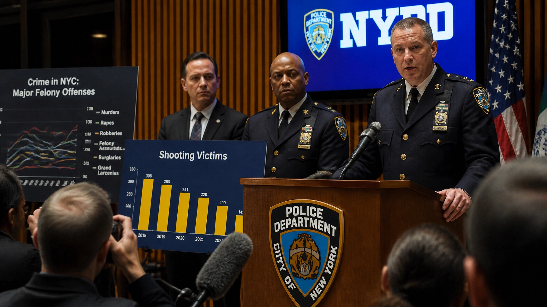 NYPD Reports Record-Low Shootings and Murders in July : Crime Drops 12.7% Citywide